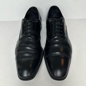 Men’s Salvatore Ferragamo black Oxford leather shoes size 8 EE US